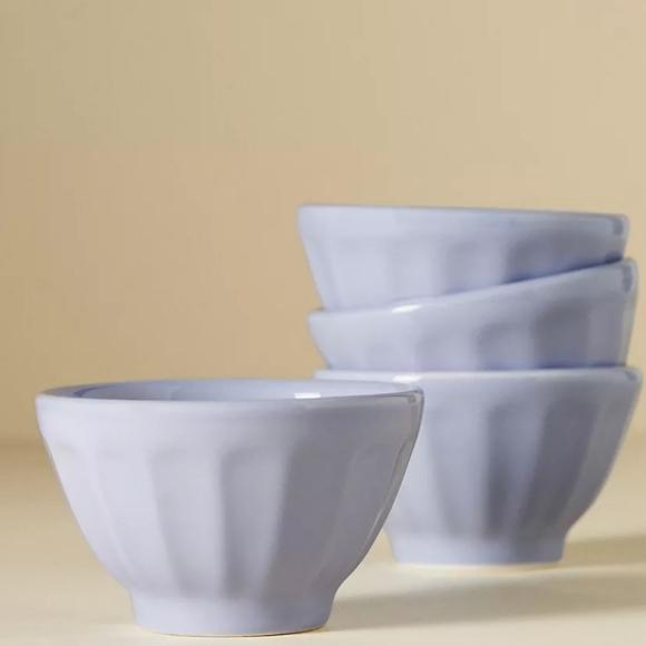 Anthropologie, set of 4, Shiny Mini Latte bowls - lavender - Picture 1 of 13